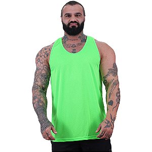 Regata Cavada MXD Conceito Dry Fit 100% Poliéster Rajado Furadinho Verde Lima