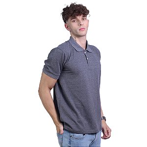 Camisa Polo Piquet Premium Penteado Masculina 50% Algodão 50% Poliéster MXD Conceito Mescla Black