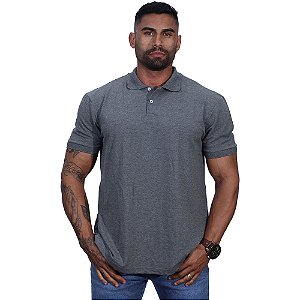 Camisa Gola Polo Masculina Malha Piquet 50% Algodão 50% Poliéster Penteado Rentex MXD Conceito Mescla Black