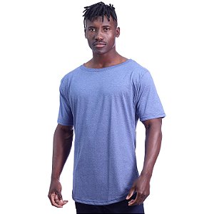 Camiseta Morcegão Masculina MXD Conceito Lisa 100% Algodão Azul Mesclado