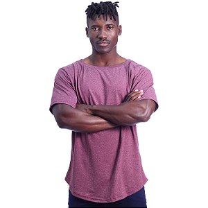 Camiseta Morcegão Masculina MXD Conceito Lisa 100% Algodão Bordô Mesclado