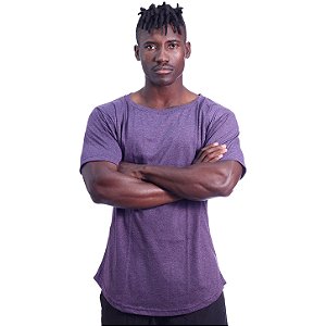 Camiseta Morcegão Masculina MXD Conceito Lisa 100% Algodão Roxo Mesclado