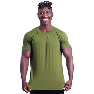 Camiseta Tradicional Tech Modal MXD Conceito Original 91% Modal 9% Elastano Fio Micro Modal Extra Fino Verde Oliva