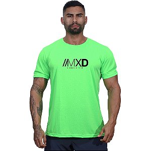 Camiseta Tradicional MXD Conceito Dry Fit 100% Poliéster Estampado Grife Verde Flúor