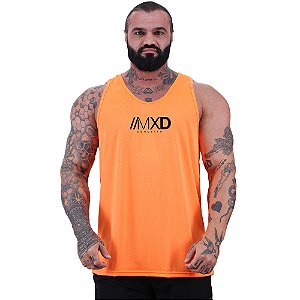 Regata Cavada MXD Conceito Dry Fit 100% Poliéster Estampado Grife Furadinho Laranja