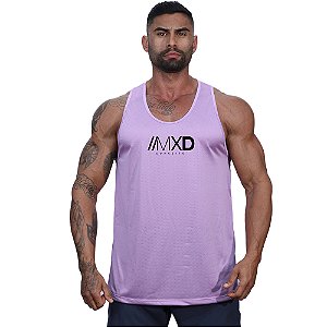 Regata Cavada MXD Conceito Dry Fit 100% Poliéster Estampado Grife Furadinho Lilás