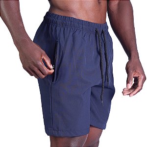 Bermuda em Tactel com Elastano Masculino MXD Conceito Bolso Com Ziper Azul Marinho