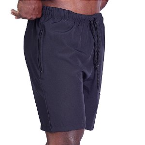 Bermuda em Tactel com Elastano Masculino MXD Conceito Bolso Com Ziper Preto