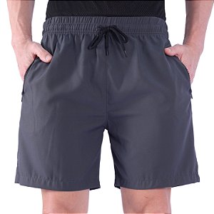 Bermuda em Tactel com Elastano Masculino MXD Conceito Bolso Com Ziper Chumbo