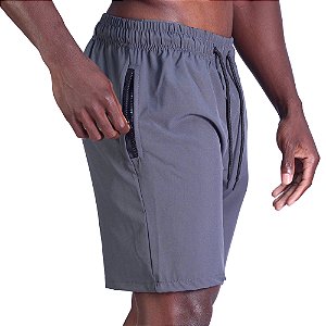 Bermuda em Tactel com Elastano Masculino MXD Conceito Bolso Com Ziper Chumbo