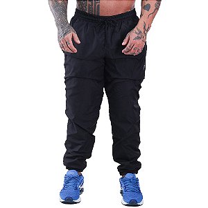 Calça Masculina Tactel Forrado Marphim Preto Básico