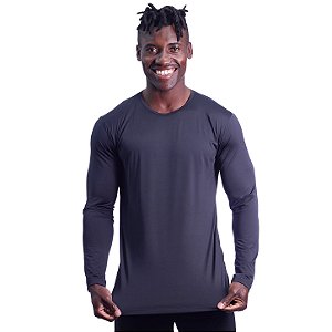 Camiseta Proteção UV 50+ Manga Longa MXD Conceito 90% Poliéster 10% Elastano Preto