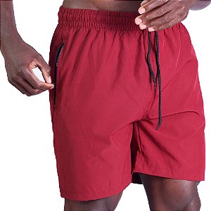 Bermuda em Tactel com Elastano Masculino MXD Conceito Bolso Com Ziper Bordô