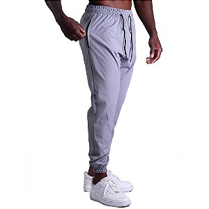 Calça De Tactel Com Elastano MXD Conceito Com Bolso Zíper Cinza Claro