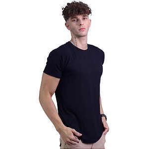 Camiseta Viscose Longline Masculina MXD Conceito LIS 96% Viscose 4% Elastano Preto
