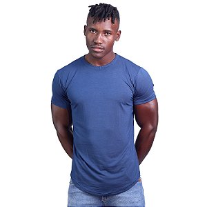 Camiseta Viscose Longline Masculina MXD Conceito LIS 96% Viscose 4% Elastano Azul Marinho