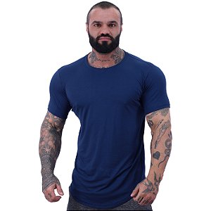 Camiseta Longline Masculina MXD Conceito LIS 96% Viscose 4% Elastano Azul Marinho