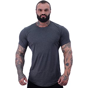 Camiseta Longline Masculina MXD Conceito LIS 96% Viscose 4% Elastano Grafite