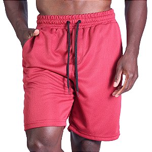 Bermuda Poliéster Confort Com Bolso Masculina MXD Conceito Vermelho