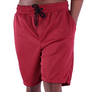 Bermuda Poliéster Confort Com Bolso Masculina MXD Conceito Vermelho