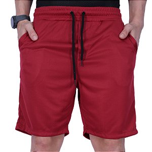 Bermuda Poliéster Confort Com Bolso Masculina MXD Conceito Vermelho