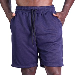 Bermuda Poliéster Confort Com Bolso Masculina MXD Conceito Azul Marinho