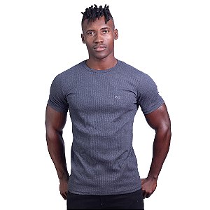 Camiseta Masculina Malha Canelada Tradicional MXD Conceito Mescla Preto