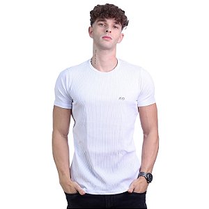 Camiseta Masculina Malha Canelada Tradicional MXD Conceito Branco