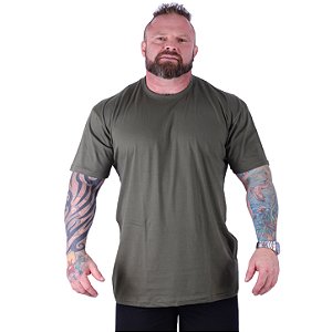Camiseta Plus Size Tradicional Manga Curta MXD Conceito 50% Algodão 50% Poliéster Verde Militar