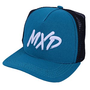 Boné Trucker Exclusivo MXD Conceito Masculino Estampado em Relevo Nuno Azul