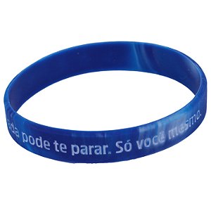 Pulseira Silicone Azul MXD Conceito "Nada pode te parar. Só você mesmo" Motivacional