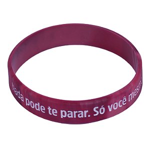 Pulseira Silicone Bordô MXD Conceito "Nada pode te parar. Só você mesmo" Motivacional