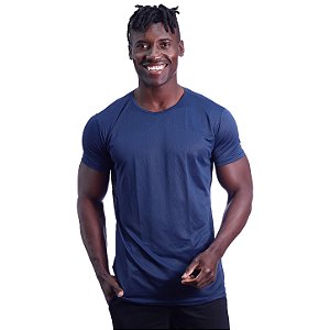 Camiseta Dry Premium Tradicional MXD Conceito Fit em 100% Poliamida String Furadinho Azul Marinho