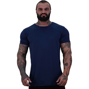 Camiseta Dry Premium Tradicional MXD Conceito Fit em 100% Poliamida String Furadinho Azul Marinho