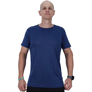 Camiseta Dry Premium Tradicional MXD Conceito Fit em 100% Poliamida String Furadinho Azul Marinho