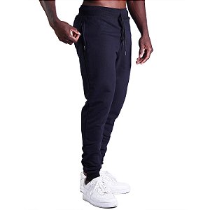 Calça New Moletom Careca Masculina com Zíper no Bolso MXD Conceito Preto