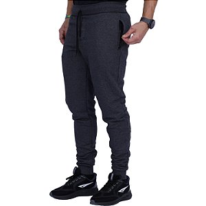 Calça Moletom Careca Masculina com Zíper no Bolso MXD Conceito Grafite