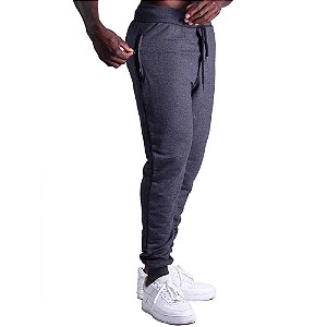 Calça Moletom Careca Masculina com Zíper no Bolso MXD Conceito Grafite