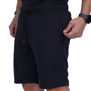 Bermula Moletinho 2 Bolsos com Ziper Masculina MXD Conceito Preto