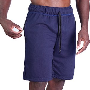 Bermula Moletinho 2 Bolsos com Ziper Masculina MXD Conceito Azul Marinho