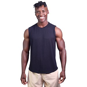 Regata Viscose Machão Longline Masculina Premium MXD Conceito Preto