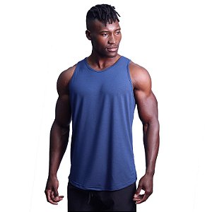 Regata Viscose Cavada Longline Masculina Premium MXD Conceito Azul Marinho