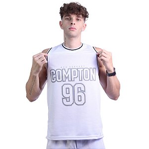 Regata Basquete Dry Masculina MXD Conceito Compton 96 Branco