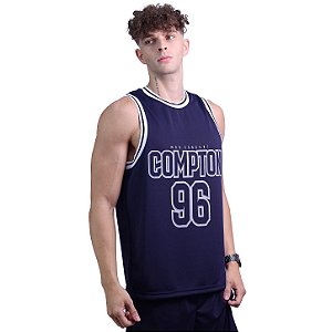 Regata Basquete Dry Masculina MXD Conceito Compton 96 Azul Marinho