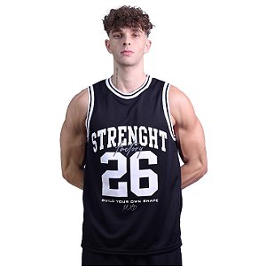 Regata Basquete Dry Masculina MXD Conceito Strenght 26 Preto
