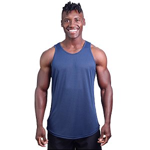 Regata Poliamida Cavada Longline Masculina Premium MXD Conceito Azul Marinho