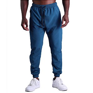 Calça De Tactel Com Elastano MXD Conceito Com Bolso Ziper Azul Petróleo