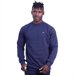 Blusa Moletom Basic Masculina MXD Conceito Grife Azul Marinho