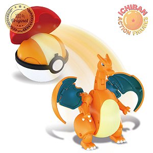 POKÉMON CHARIZARD ARTICULADO COM POKEBOLA 100% ORIGINAL LACRADO