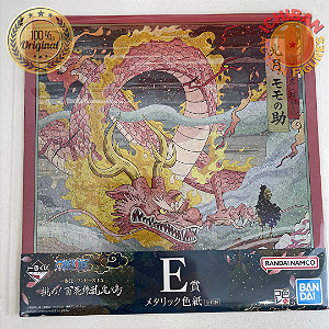 PÔSTER CAPA DURA MOMONOSUKE TRANSFORMADO E LUFFY ONE PIECE LETRA E ICHIBAN KUJI 100% ORIGINAL LACRADO